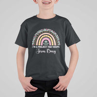 I am a Project That Keeps Jesus Busy Rainbow Cross T Shirt For Kid Cute Christian Faith Humor