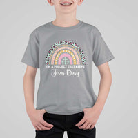I am a Project That Keeps Jesus Busy Rainbow Cross T Shirt For Kid Cute Christian Faith Humor
