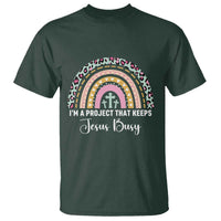 I am a Project That Keeps Jesus Busy Rainbow Cross T Shirt Cute Christian Faith Humor