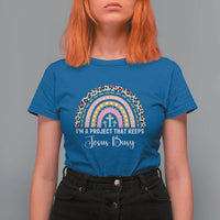 I am a Project That Keeps Jesus Busy Rainbow Cross T Shirt For Women Cute Christian Faith Humor