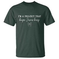 I am a Project That Keeps Jesus Busy Coquette Bow T Shirt Christian Faith Humor