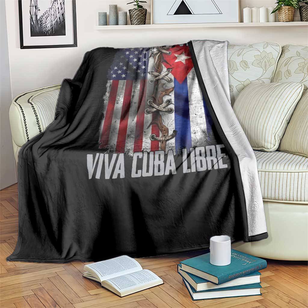 Patria y Vida Cuba Libre Freedom Throw Blanket Cuban Pride Independence USA Cuba Flag