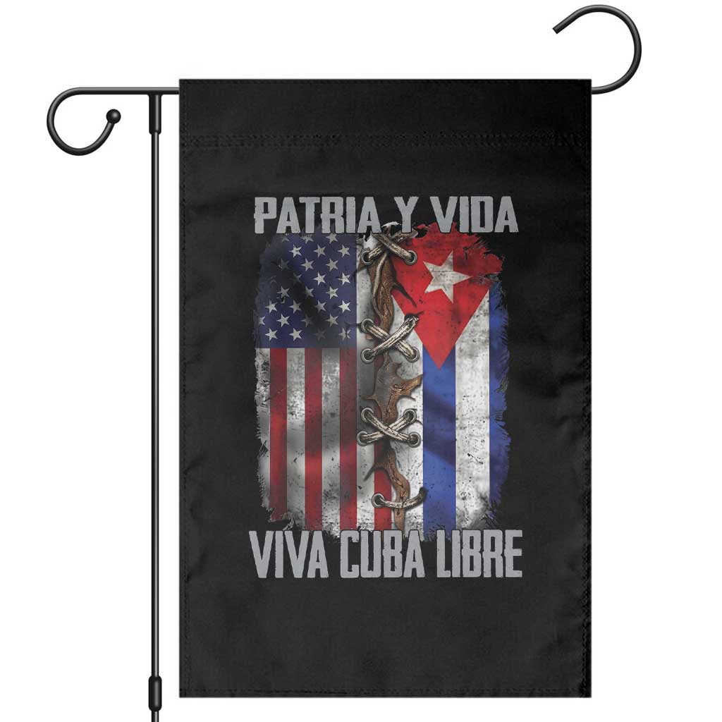 Patria y Vida Cuba Libre Freedom Garden Flag Cuban Pride Independence USA Cuba Flag