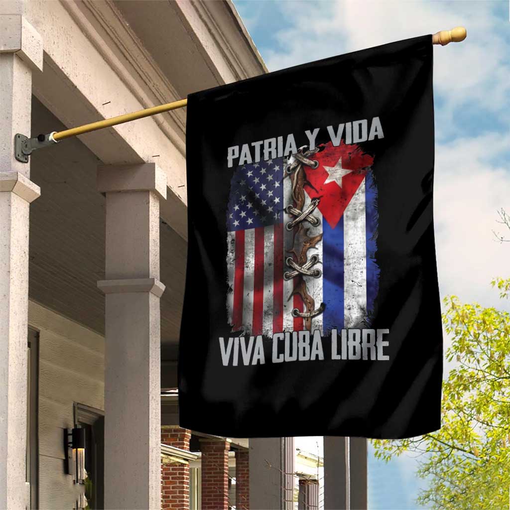 Patria y Vida Cuba Libre Freedom Garden Flag Cuban Pride Independence USA Cuba Flag
