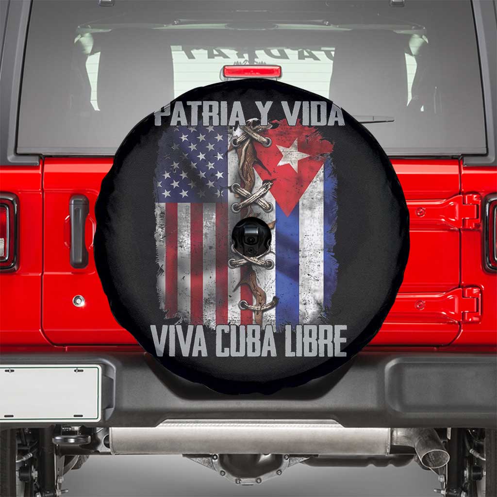 Patria y Vida Cuba Libre Freedom Spare Tire Cover Cuban Pride Independence USA Cuba Flag