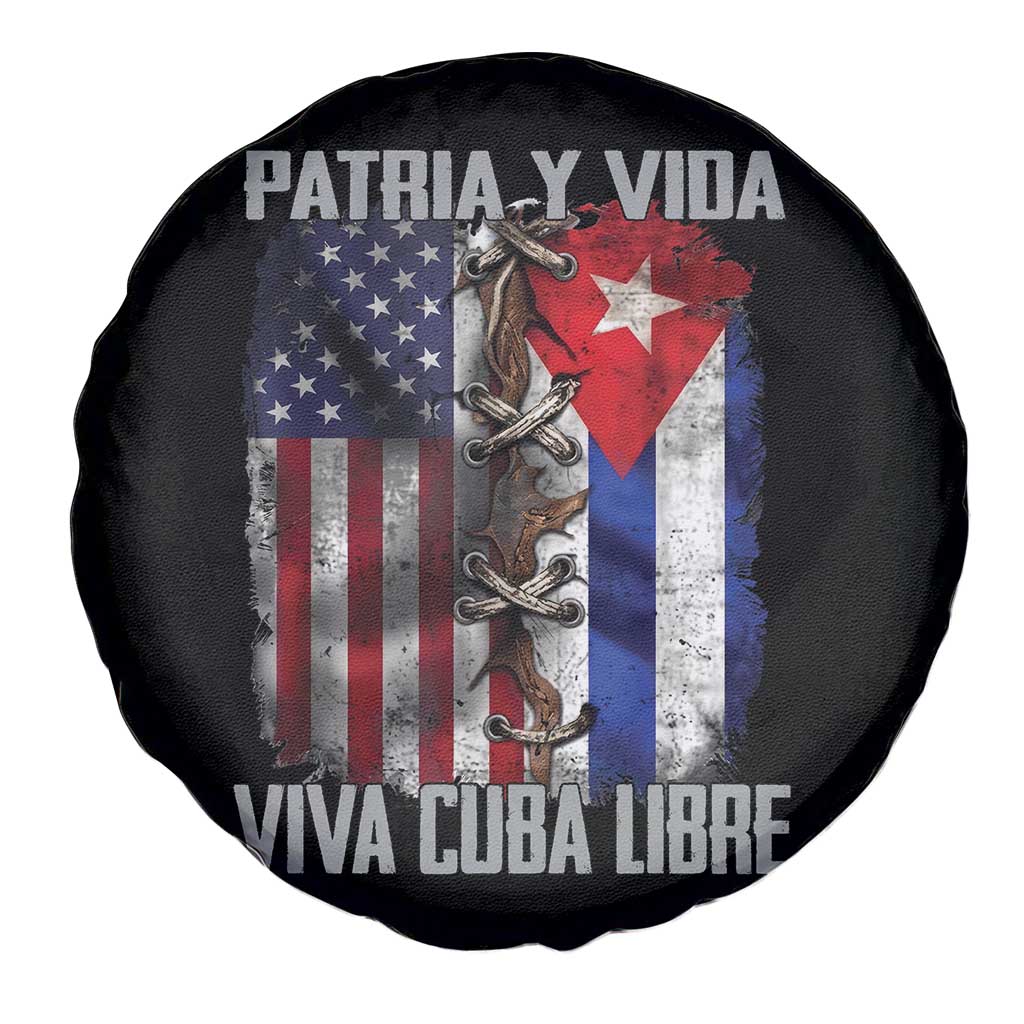 Patria y Vida Cuba Libre Freedom Spare Tire Cover Cuban Pride Independence USA Cuba Flag