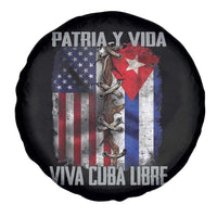 Patria y Vida Cuba Libre Freedom Spare Tire Cover Cuban Pride Independence USA Cuba Flag