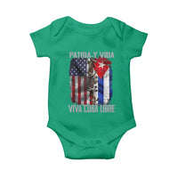 Patria y Vida Cuba Libre Freedom Baby Onesie Cuban Pride Independence USA Cuba Flag