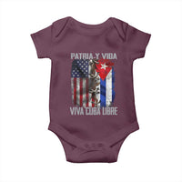 Patria y Vida Cuba Libre Freedom Baby Onesie Cuban Pride Independence USA Cuba Flag