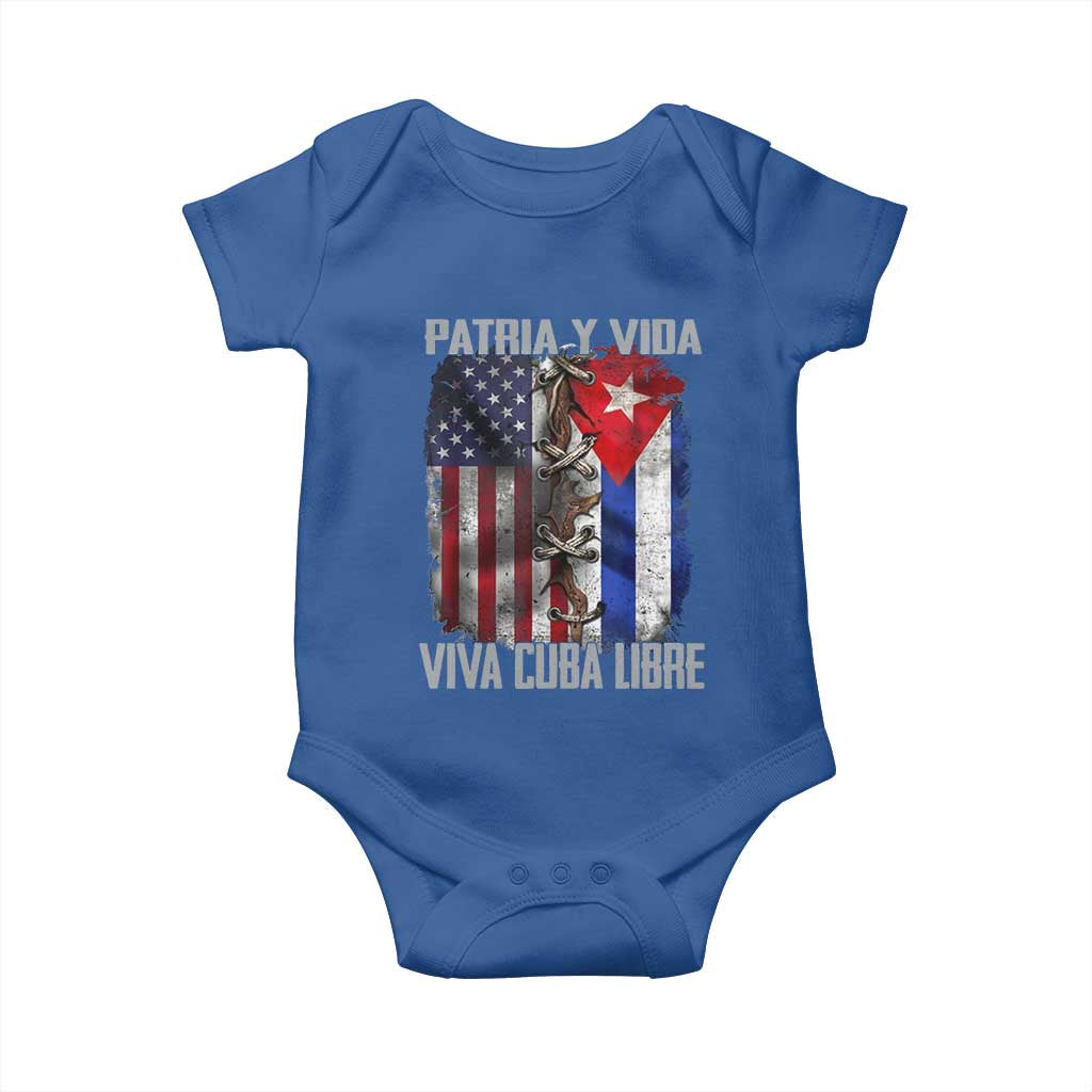 Patria y Vida Cuba Libre Freedom Baby Onesie Cuban Pride Independence USA Cuba Flag