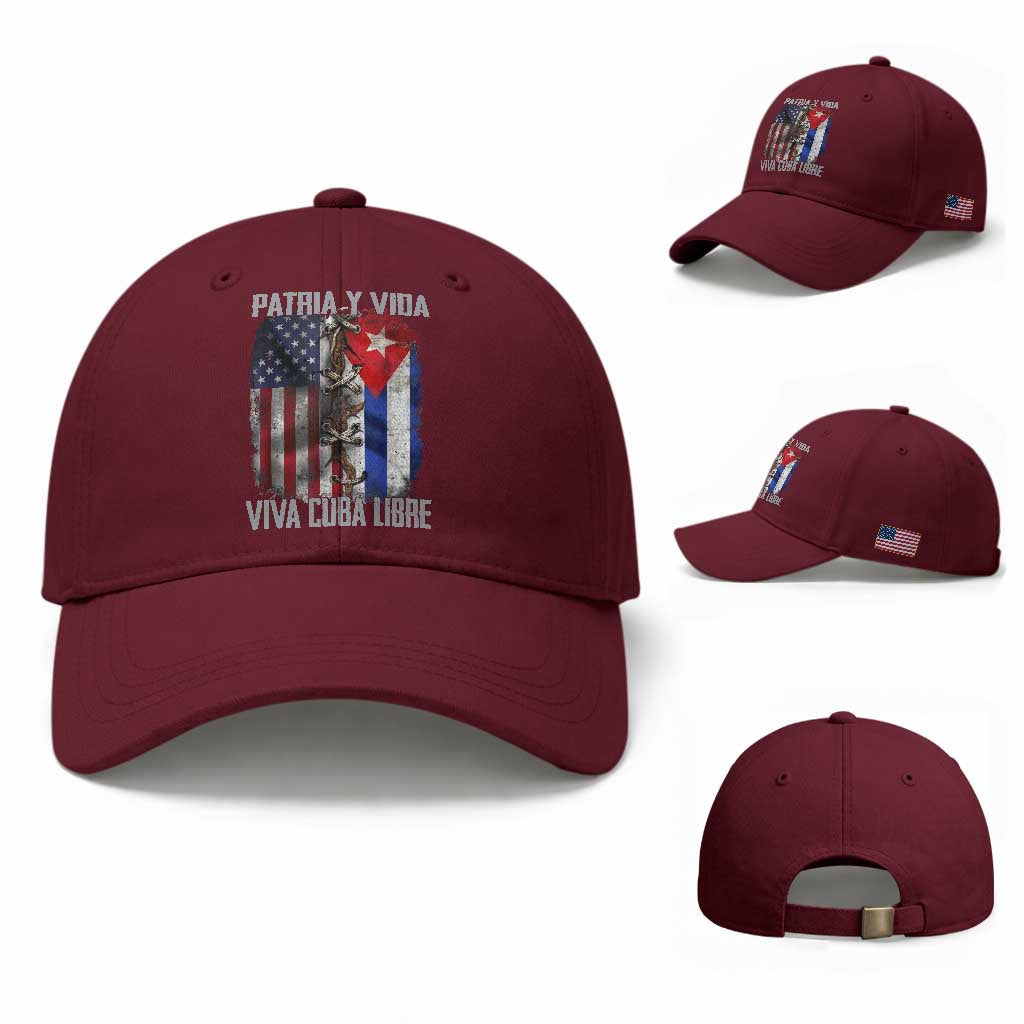 Patria y Vida Cuba Libre Freedom Baseball Cap Cuban Pride Independence USA Cuba Flag
