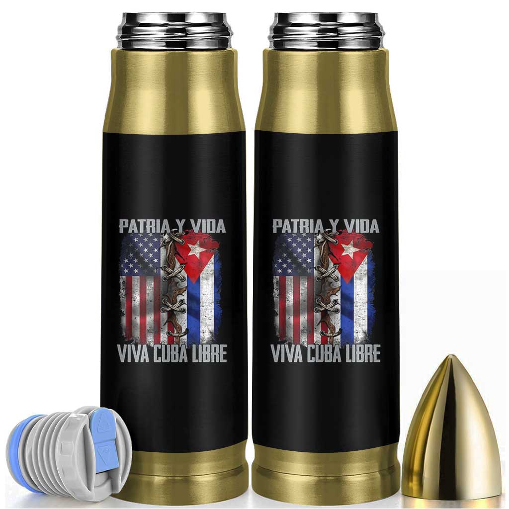 Patria y Vida Cuba Libre Freedom Bullet Tumbler Cuban Pride Independence USA Cuba Flag