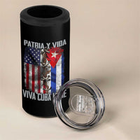 Patria y Vida Cuba Libre Freedom 4 in 1 Can Cooler Tumbler Cuban Pride Independence USA Cuba Flag
