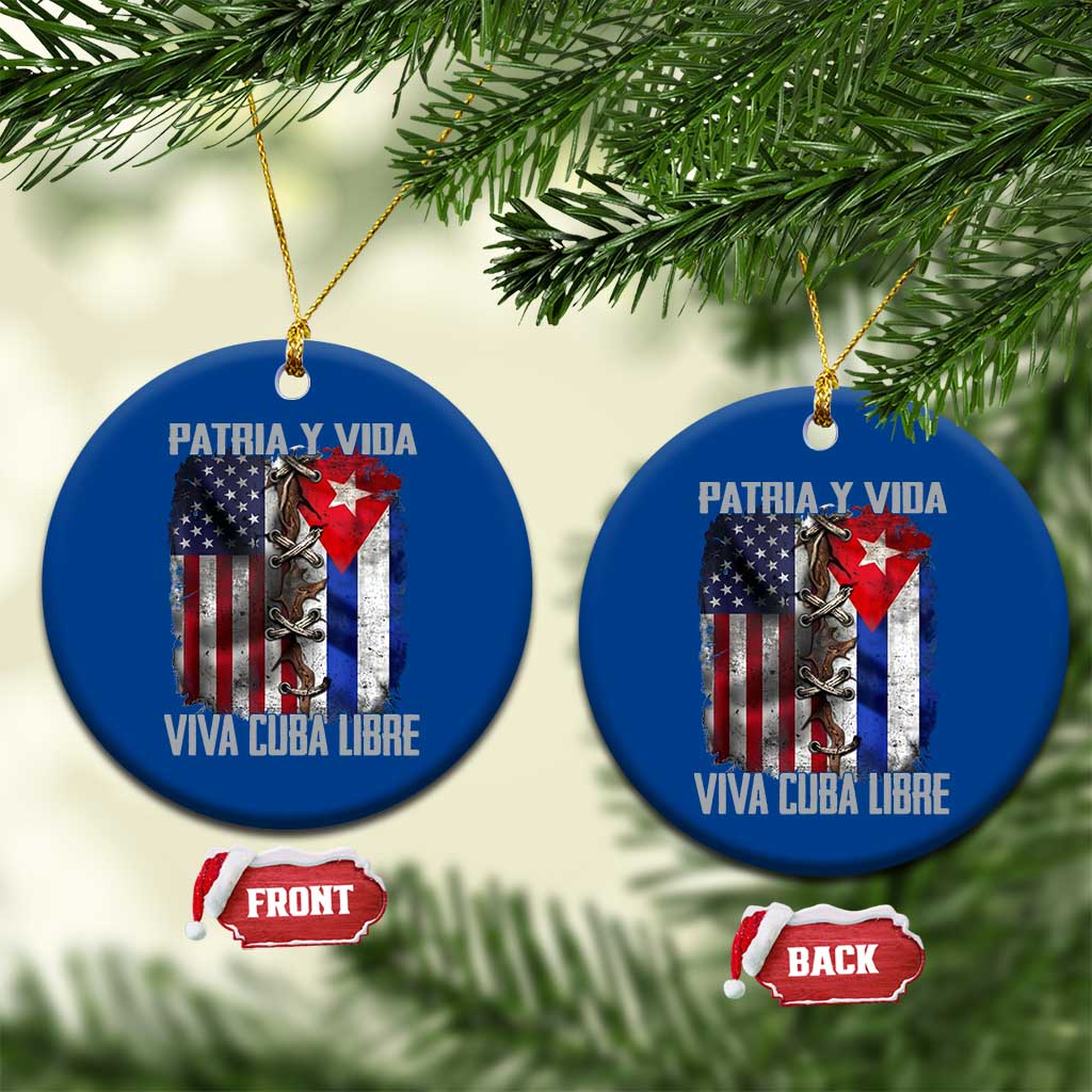 Patria y Vida Cuba Libre Freedom Ceramic Ornament Cuban Pride Independence USA Cuba Flag