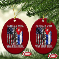 Patria y Vida Cuba Libre Freedom Ceramic Ornament Cuban Pride Independence USA Cuba Flag