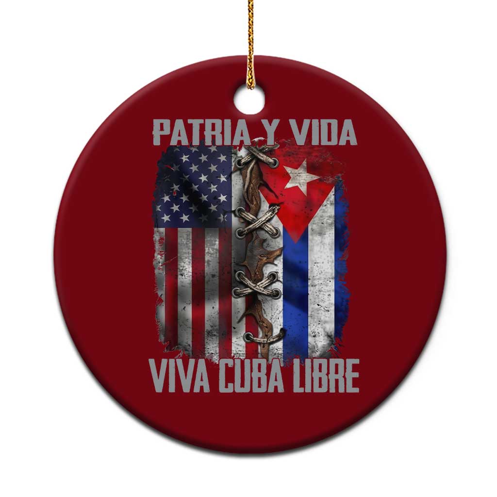Patria y Vida Cuba Libre Freedom Ceramic Ornament Cuban Pride Independence USA Cuba Flag