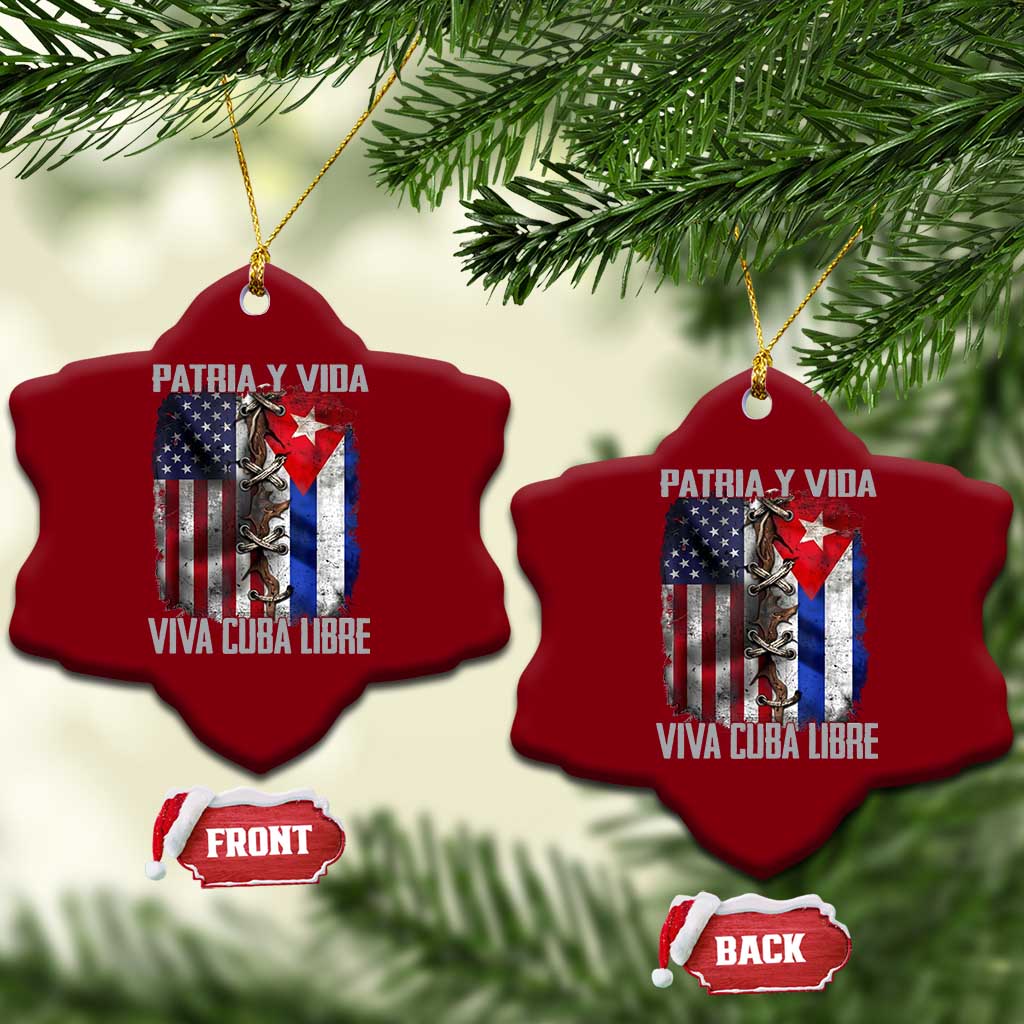 Patria y Vida Cuba Libre Freedom Ceramic Ornament Cuban Pride Independence USA Cuba Flag