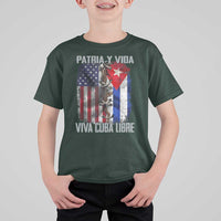 Patria y Vida Cuba Libre Freedom T Shirt For Kid Cuban Pride Independence USA Cuba Flag