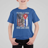 Patria y Vida Cuba Libre Freedom T Shirt For Kid Cuban Pride Independence USA Cuba Flag