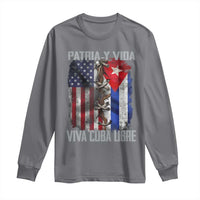 Patria y Vida Cuba Libre Freedom Long Sleeve Shirt Cuban Pride Independence USA Cuba Flag
