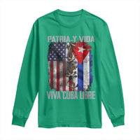 Patria y Vida Cuba Libre Freedom Long Sleeve Shirt Cuban Pride Independence USA Cuba Flag
