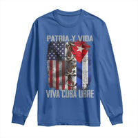 Patria y Vida Cuba Libre Freedom Long Sleeve Shirt Cuban Pride Independence USA Cuba Flag