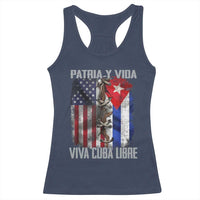 Patria y Vida Cuba Libre Freedom Racerback Tank Top Cuban Pride Independence USA Cuba Flag