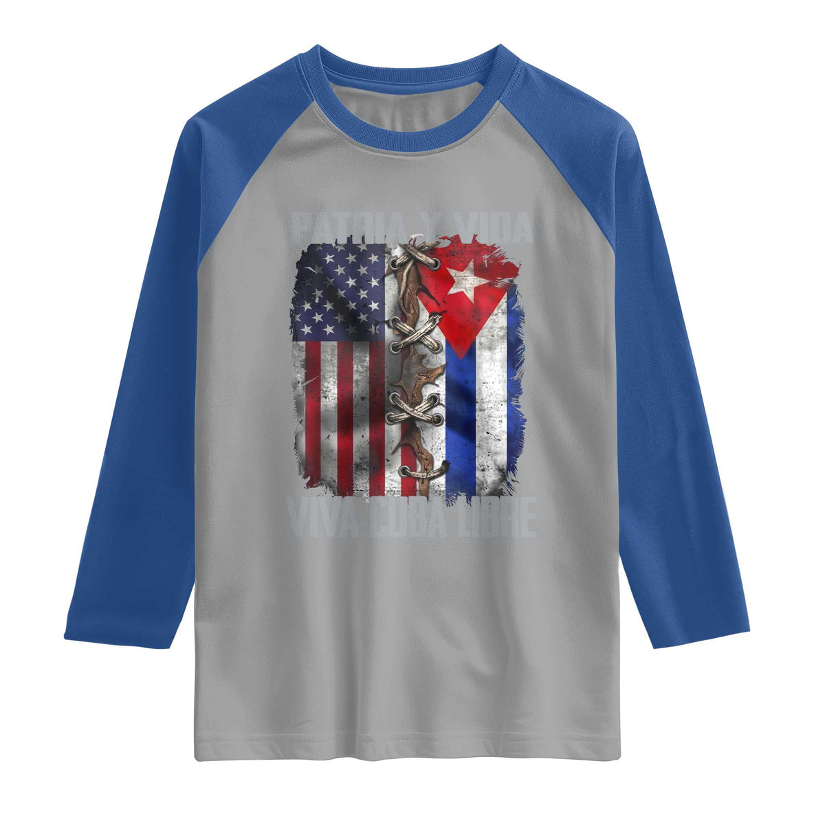 Patria y Vida Cuba Libre Freedom Raglan Shirt Cuban Pride Independence USA Cuba Flag