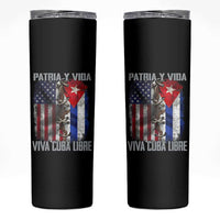 Patria y Vida Cuba Libre Freedom Skinny Tumbler Cuban Pride Independence USA Cuba Flag