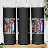 Patria y Vida Cuba Libre Freedom Skinny Tumbler Cuban Pride Independence USA Cuba Flag