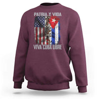 Patria y Vida Cuba Libre Freedom Sweatshirt Cuban Pride Independence USA Cuba Flag