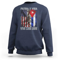 Patria y Vida Cuba Libre Freedom Sweatshirt Cuban Pride Independence USA Cuba Flag