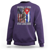 Patria y Vida Cuba Libre Freedom Sweatshirt Cuban Pride Independence USA Cuba Flag
