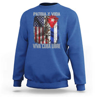 Patria y Vida Cuba Libre Freedom Sweatshirt Cuban Pride Independence USA Cuba Flag