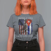 Patria y Vida Cuba Libre Freedom T Shirt For Women Cuban Pride Independence USA Cuba Flag