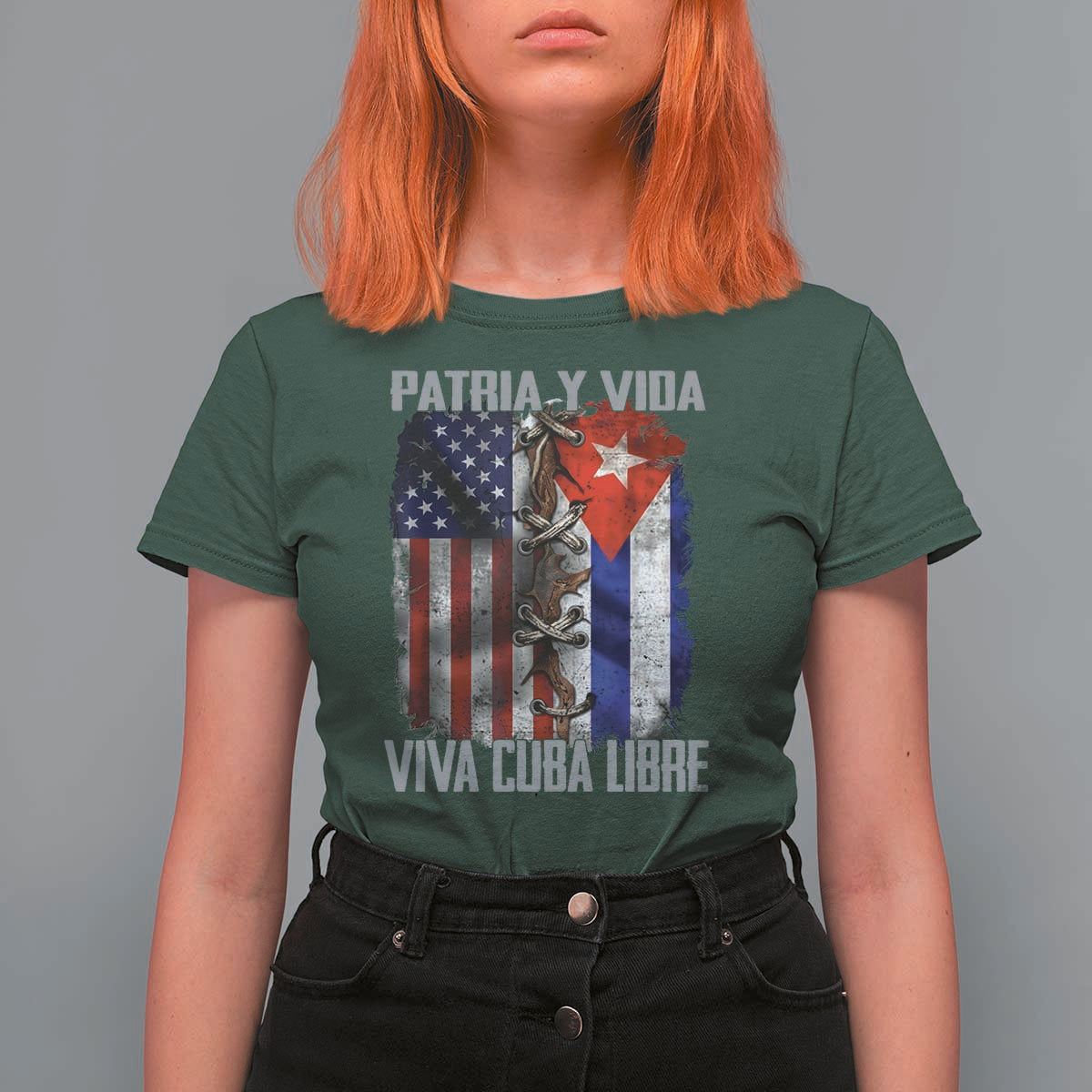 Patria y Vida Cuba Libre Freedom T Shirt For Women Cuban Pride Independence USA Cuba Flag