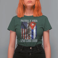 Patria y Vida Cuba Libre Freedom T Shirt For Women Cuban Pride Independence USA Cuba Flag