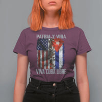 Patria y Vida Cuba Libre Freedom T Shirt For Women Cuban Pride Independence USA Cuba Flag