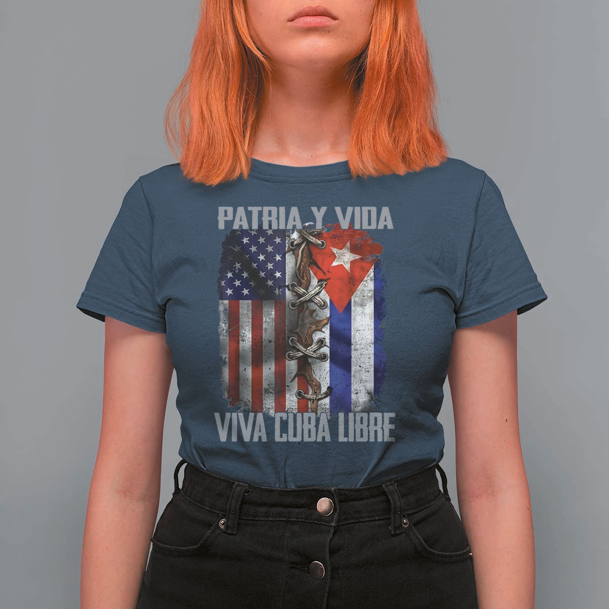 Patria y Vida Cuba Libre Freedom T Shirt For Women Cuban Pride Independence USA Cuba Flag