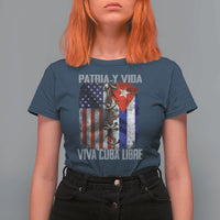 Patria y Vida Cuba Libre Freedom T Shirt For Women Cuban Pride Independence USA Cuba Flag