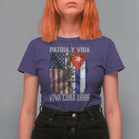 Patria y Vida Cuba Libre Freedom T Shirt For Women Cuban Pride Independence USA Cuba Flag