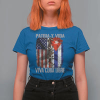Patria y Vida Cuba Libre Freedom T Shirt For Women Cuban Pride Independence USA Cuba Flag