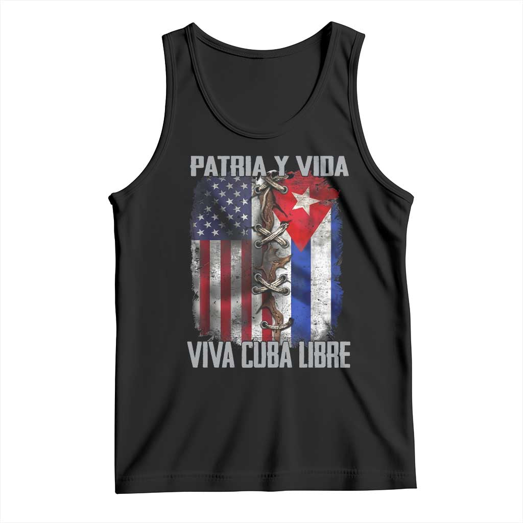 Patria y Vida Cuba Libre Freedom Tank Top Cuban Pride Independence USA Cuba Flag
