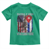 Patria y Vida Cuba Libre Freedom Toddler T Shirt Cuban Pride Independence USA Cuba Flag