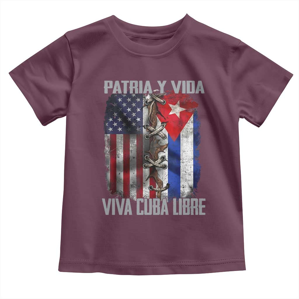 Patria y Vida Cuba Libre Freedom Toddler T Shirt Cuban Pride Independence USA Cuba Flag