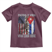 Patria y Vida Cuba Libre Freedom Toddler T Shirt Cuban Pride Independence USA Cuba Flag