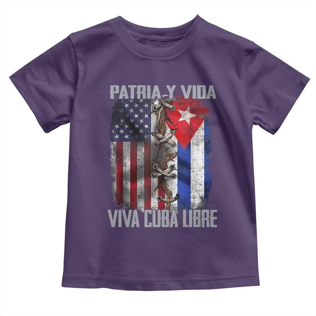 Patria y Vida Cuba Libre Freedom Toddler T Shirt Cuban Pride Independence USA Cuba Flag