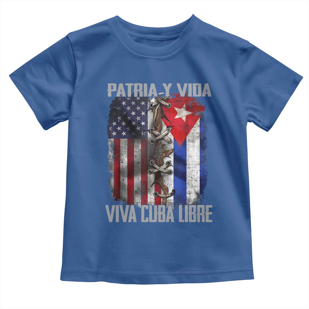 Patria y Vida Cuba Libre Freedom Toddler T Shirt Cuban Pride Independence USA Cuba Flag