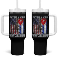 Patria y Vida Cuba Libre Freedom Tumbler With Handle Cuban Pride Independence USA Cuba Flag