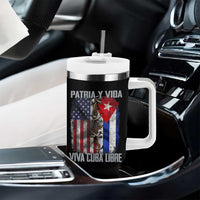 Patria y Vida Cuba Libre Freedom Tumbler With Handle Cuban Pride Independence USA Cuba Flag